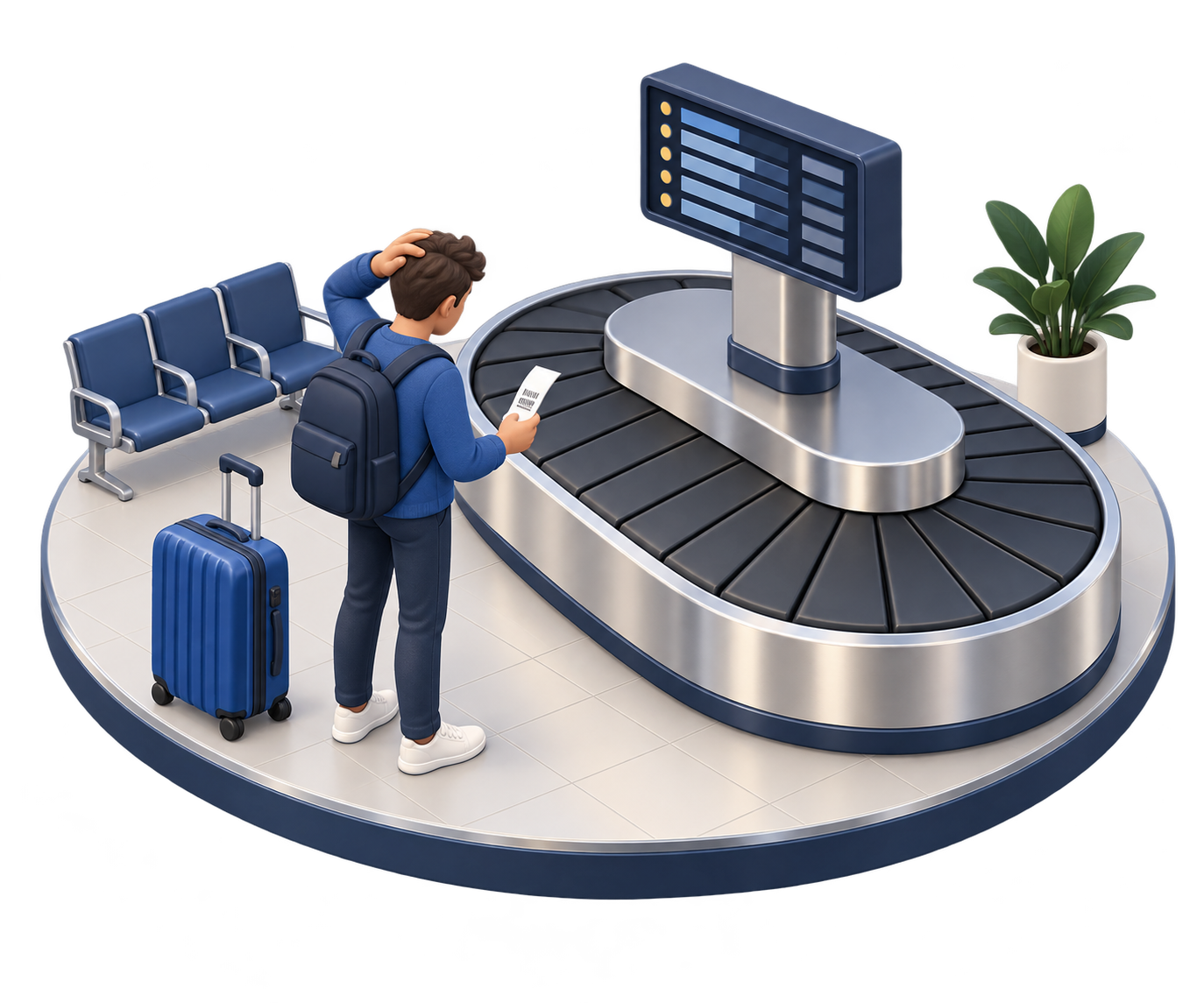 Illustration: baggage is delayed