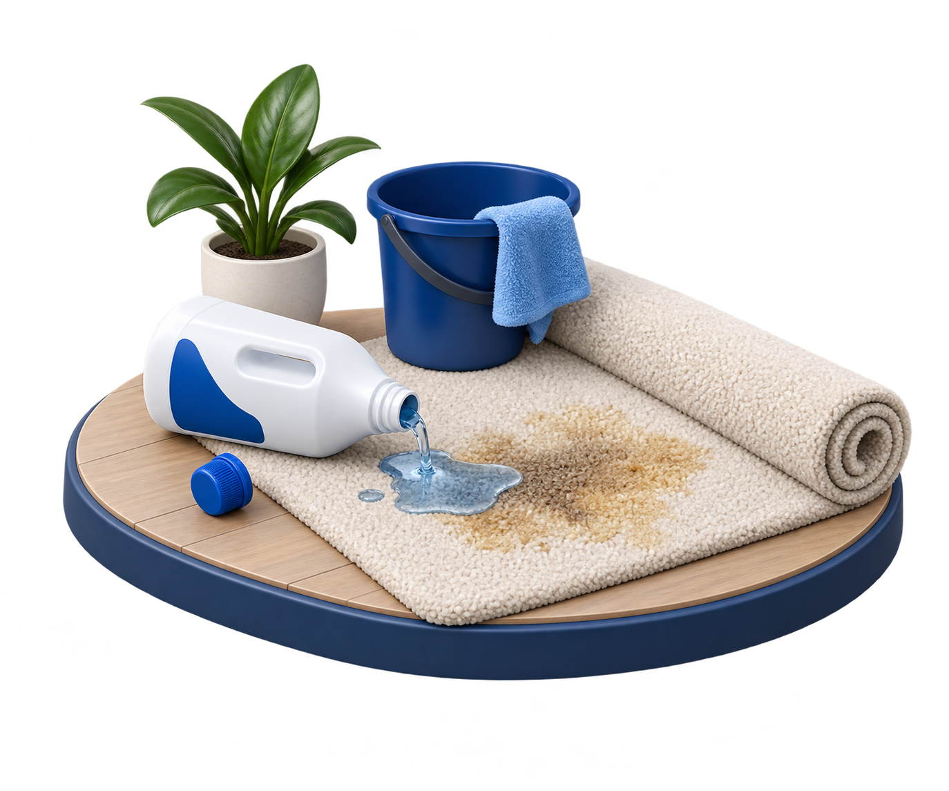 Illustration: a cleaning product damages property