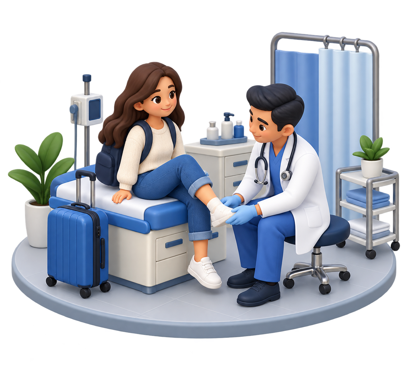 Illustration: medical care away from home