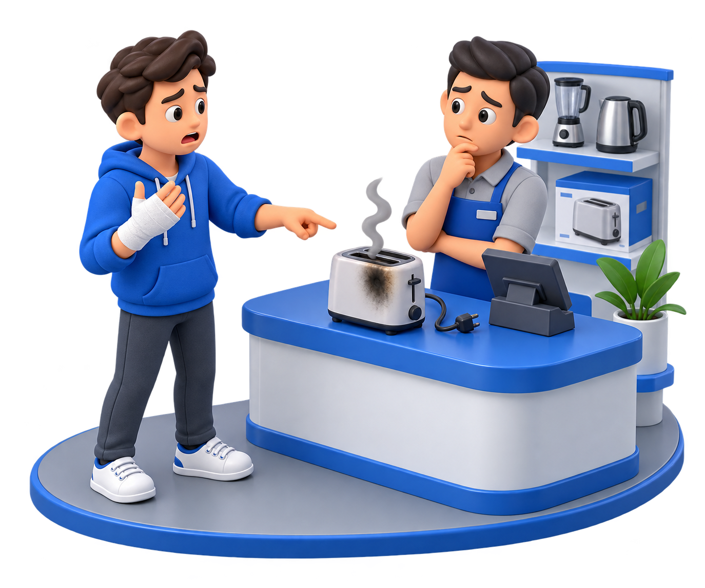 Illustration: a customer alleges product injury